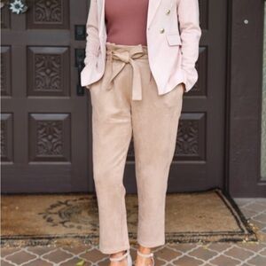 Dolce Cabo Camel Paper Bag Waist Trousers